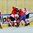 Game action from an IIHF Ice Hockey U18 World Championship Division 1, Group A game between Hungary and Norway on April 13, 2017 at the Ice Arena in Bled, Slovenia.
